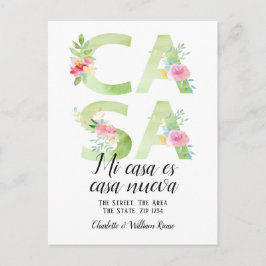 Cartão Postal De Anúncio Tipografia Floral New Casa Home