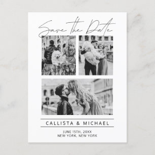 Cartão Postal De Anúncio Tipografia Moderna Foto Casamento Salvar a Data