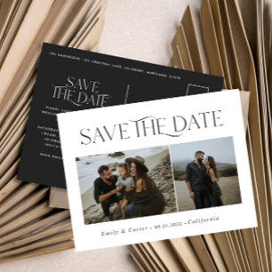 Cartão Postal De Anúncio Tipografia moderna minimal foto preto e branco