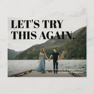 Cartão Postal De Anúncio Tipográfico Negrito e Cheio Salva uma Nova Data