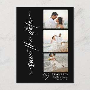 Cartão Postal De Anúncio Tira de Foto de Casamento com Letreiro Vertical Cl