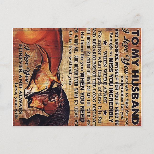 Cartão Postal De Anúncio To My Husband Decor, Love Quotes Letter (Frente)