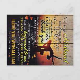 Cartão Postal De Anúncio To My Husband Letter, Lovely Quotes Gift