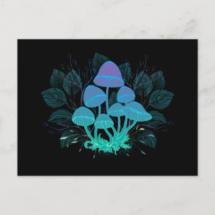 Cartão Postal De Anúncio Toadstools em arbustos