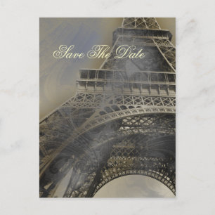 Cartão Postal De Anúncio Torre Eiffel parisiense casamento francês Salve a