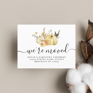 Cartão Postal De Anúncio Trendy Autumn Watercolor Pumpkin & Flowers