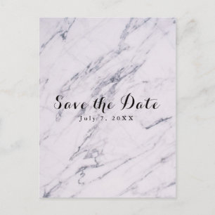 Cartão Postal De Anúncio Trendy Modern Marble Wedding Salvar Data