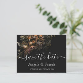 Cartão Postal De Anúncio Trendy orange Floral Salvar Data Ann Ann