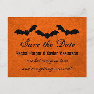 Cartão Postal De Anúncio Trio de Bats Halloween Salve o Cartão-Postal de Da