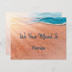 Cartão Postal De Anúncio Tropical Beach Florida mudando de novo endereço