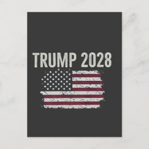 Cartão Postal De Anúncio Trump 2028 Bandeira Americana Eleição Presidente