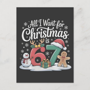 Cartão Postal De Anúncio Tudo Que Eu Quero No Natal é 67 Sessenta e Sete Me