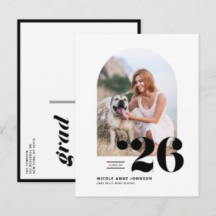 Cartão Postal De Anúncio Turma Negra de 2026 Foto de Formatura Arco