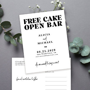 Cartão Postal De Anúncio Um casamento simples e simples, engraçado e engraç