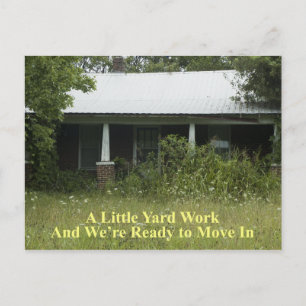 Cartão Postal De Anúncio Um trabalho de jarda pequeno - mudança de endereço