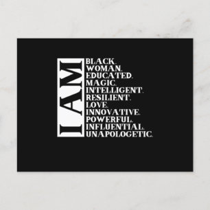 Cartão Postal De Anúncio Uma Mulher Negra Dizendo Que Sou Manuel.