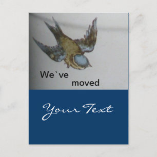 Cartão Postal De Anúncio umgezogen sind de bluetit-wir