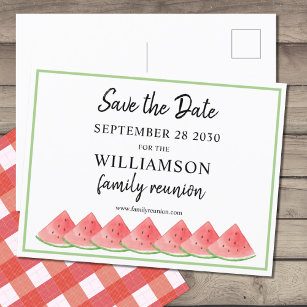 Cartão Postal De Anúncio União da Família Watermelon Salvar a Data