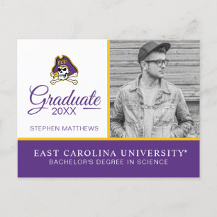 Cartão Postal De Anúncio Universidade da Carolina do Leste   Piratas ECU