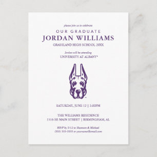 Cartão Postal De Anúncio Universidade de Albany Great Dane Mascot Head