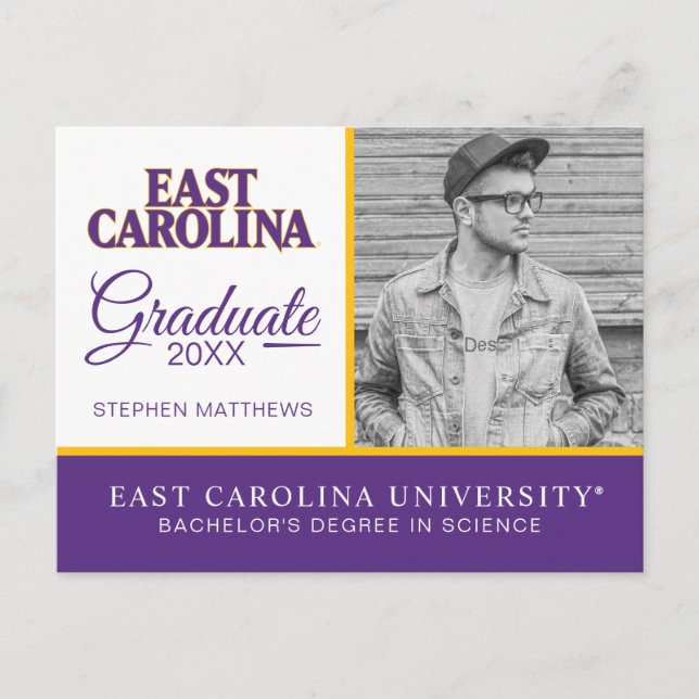 Cartão Postal De Anúncio Universidade do Leste da Carolina | East Carolina (Frente)