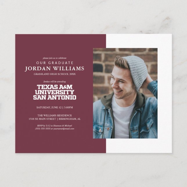 Cartão Postal De Anúncio Universidade do Texas A&M - San Antonio (Frente)