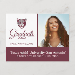 Cartão Postal De Anúncio Universidade do Texas A&M - San Antonio Jaguares