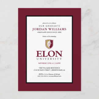Cartão Postal De Anúncio Universidade Elon | Graduação