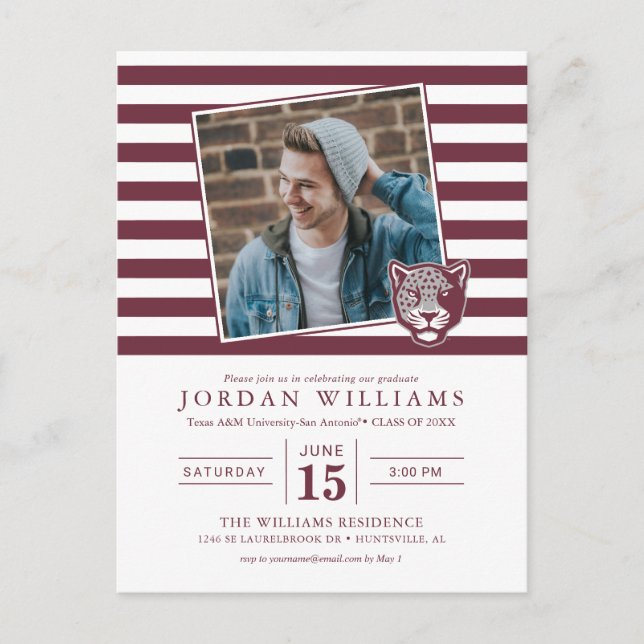 Cartão Postal De Anúncio Universidade Texas A&M-San Antonio | Jaguars (Frente)