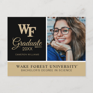 Cartão Postal De Anúncio Universidade Wake Forest   WF