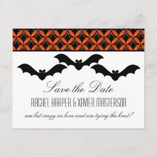 Cartão Postal De Anúncio Uptown Glam Bats Halloween Salve o Cartão-Postal d