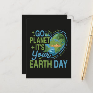Cartão Postal De Anúncio Vá Planeta É Seu Dia da Terra