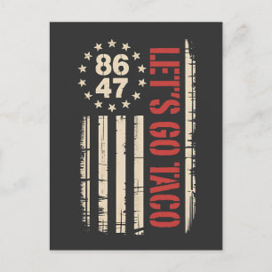 Cartão Postal De Anúncio Vamos Ir Taco de Taco Sempre Desaparece
