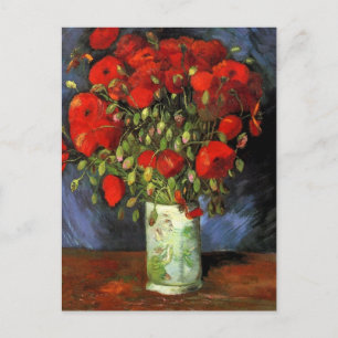 Cartão Postal De Anúncio Van Gogh Red Poppies, Vintage Salvar a Data