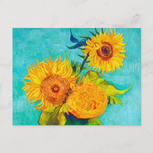 Cartão Postal De Anúncio Van Gogh Sunflower (Frente)