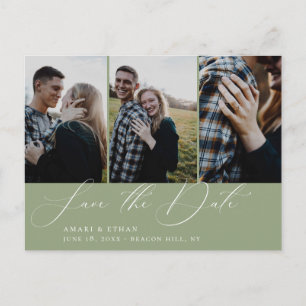 Cartão Postal De Anúncio Várias Fotos do Sage de Caligrafia Moderna Salvem