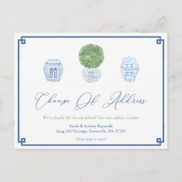 Cartão Postal De Anúncio Vaso de Gengibre de Buxo Clássico para Mudança de 