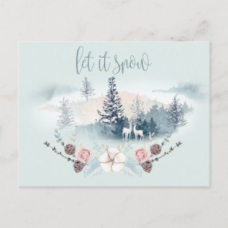Cartão Postal De Anúncio Vedante de Woodland Watercolor