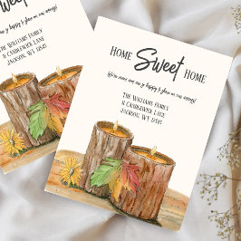 Cartão Postal De Anúncio Velas de Madeira com Aquarela no Outono Mudando