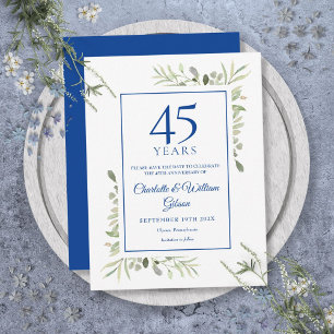 Cartão Postal De Anúncio Verde 45º 65º Aniversário Salvar a Data