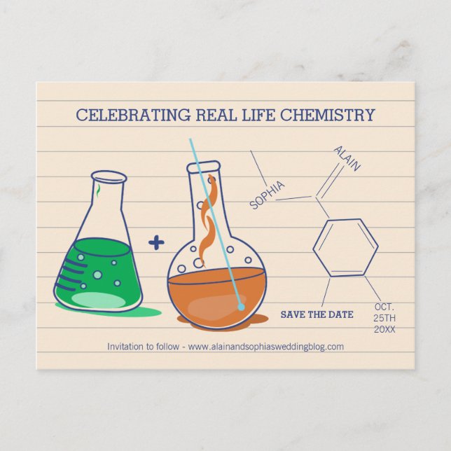 Cartão Postal De Anúncio Verde e Laranja Salvem Cartões-postais de Química  (Frente)
