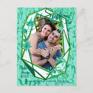 Cartão Postal De Anúncio Verde esmeralda em uma textura escultórica que apo