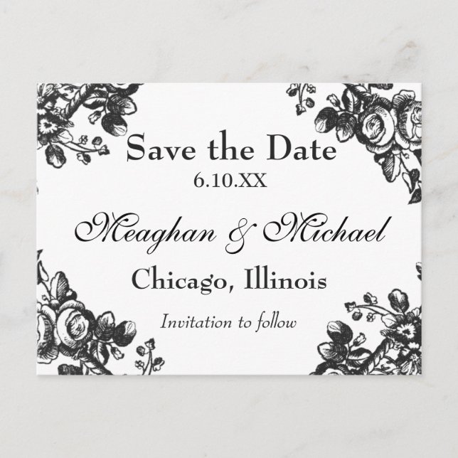 Cartão Postal De Anúncio Verde Floral Antiquado (Frente)