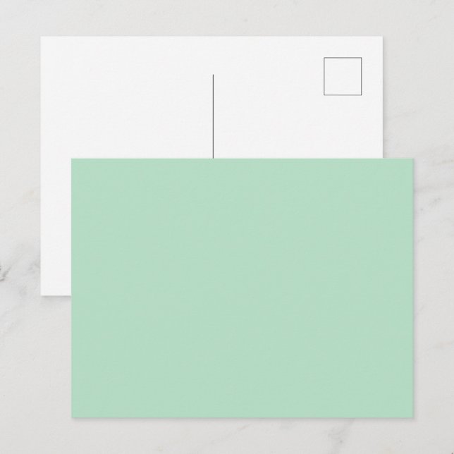 Cartão-postal de Anúncio Verde-Menta Elegante (Frente/Verso)