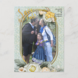 Cartão Postal De Anúncio Verdes claras, amarelas e brancas, Mandalas