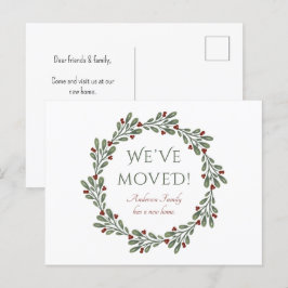 Cartão Postal De Anúncio Versa de Natal de Script Moderno que Mudamos