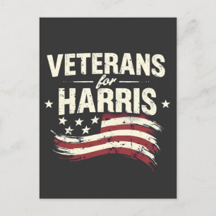 Cartão Postal De Anúncio Veterano para a Eleição do Exército Harris Kamala 