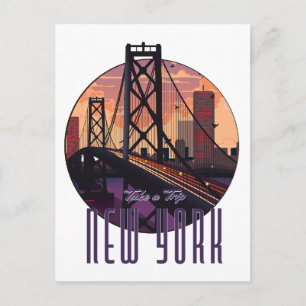 Cartão Postal De Anúncio Viagem Para Nova York
