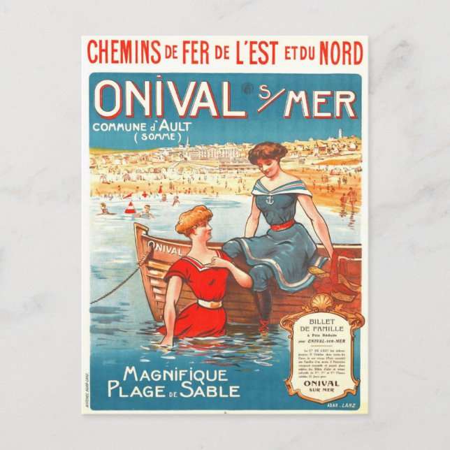 Cartão postal de anúncio viagens vintage (Frente)