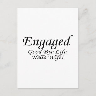 Cartão Postal De Anúncio Vida de Adeus Engajado
